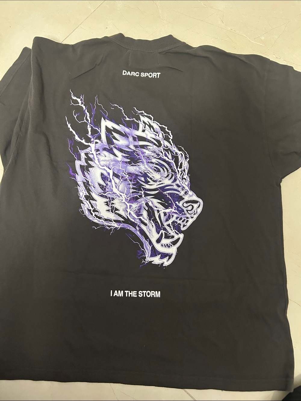 Darc Sport Black Short-Sleeve Tee  bushiedo Purple Lightning Wolf Graphic xxl